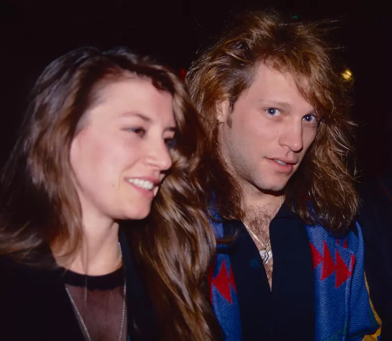 Dorothea Hurley Bongiovi and Jon Bon Jovi at a performance of "A Streetcar Named Desire" at the Ethel Barrymore Theatre in New York City in April 1992.  Photo Credit: Henry McGee/MediaPunch