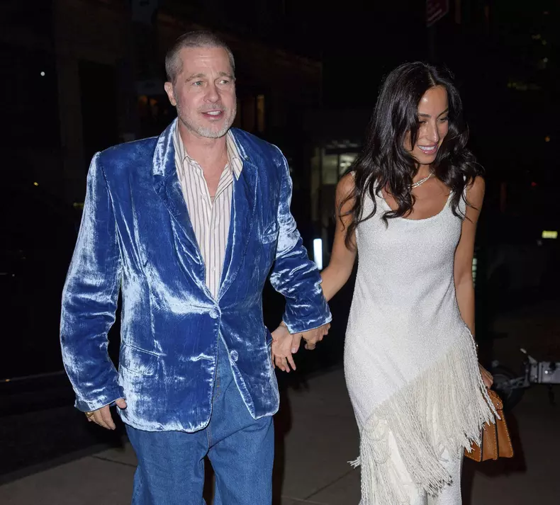 Brad Pitt and Ines de Ramon are seen in New York City - 6/14/25