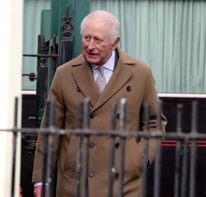 King Charles III is seen arriving at Clitheroe train station ahead of a public appearance.