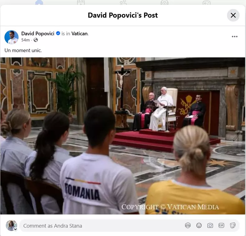 david-popovici-intalnire-papa-leon-vatican-cadou-spectaculos (1)