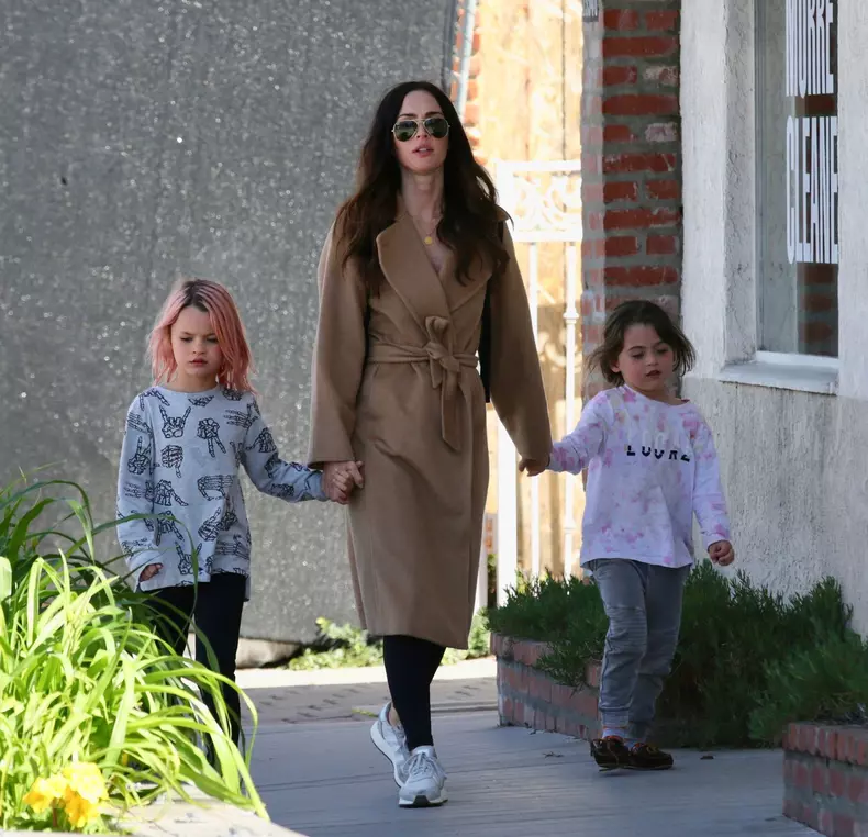 PREMIUM EXCLUSIVE Megan Fox takes her adorable gender neutral kids to the mall