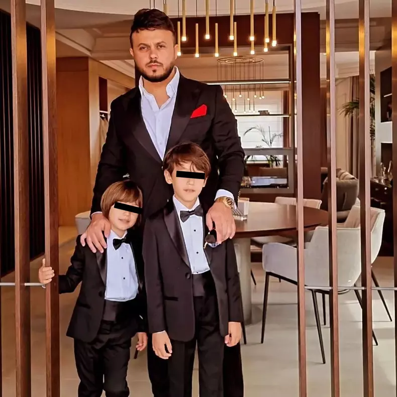 Gabi Bădălău și copiii lui cu Claudia Pătrășcanu, Gabriel și Nicholas