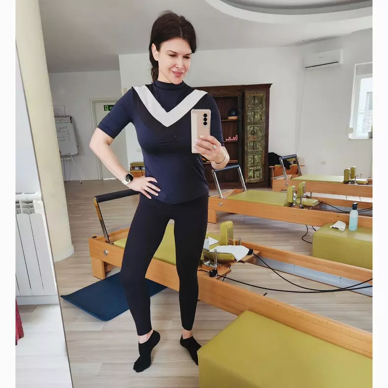 Monica Birladeanu in sala de sport