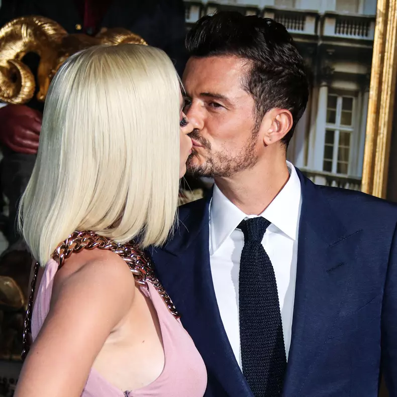 (FILE) Katy Perry Receives Backlash After Blue Origin Space Flight. HOLLYWOOD, LOS ANGELES, CALIFORNIA, USA - AUGUST 21: Singer Katy Perry and fiance/actor Orlando Bloom arrive at the Los Angeles Premiere Of Amazon's 'Carnival Row' held at the TCL Chinese