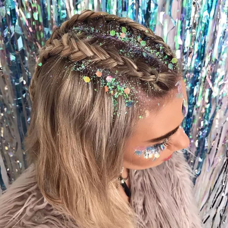 Împletitura cu glitter
