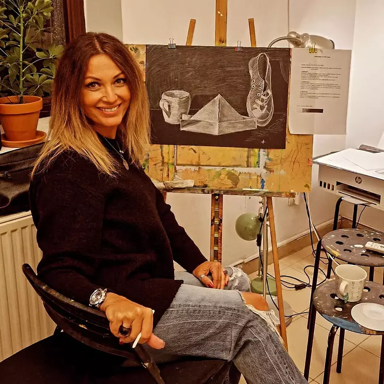 Anca Țurcașiu la cursul de pictură (2)