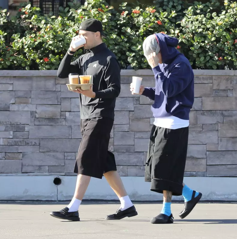 Justin Bieber wearing streetwear on sunday