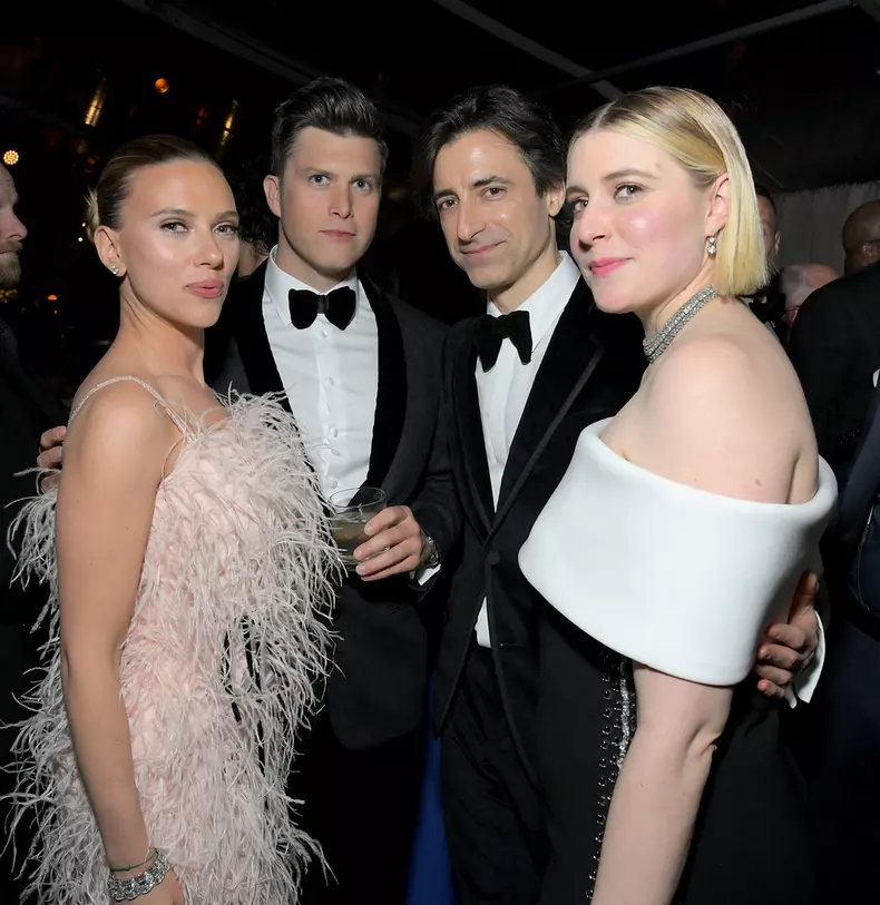 Scarlett Johansson, Colin Jost, Noah Baumbach si Greta Gerwig la Netflix 2020 Golden Globes After Party