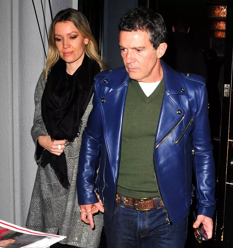 Antonio Banderas and his girlfriend Nicole Kimpel were seen leaving dinner at 'Craigs' Restaurant in West Hollywood, CA
