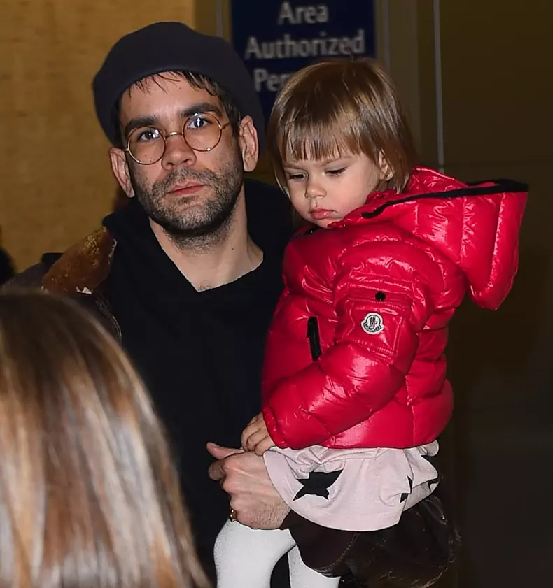 Scarlett Johansson is seen back with her Ex Husband  Romain Dauriac and their daughter Rose Dorothy Dauriac as they arrive in New York from a trip to Paris