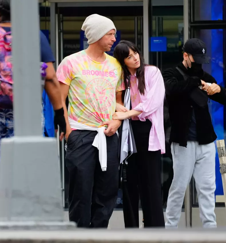 EXCLUSIVE: Chris Martin and Dakota Johnson Step Out For a Stroll in New York City