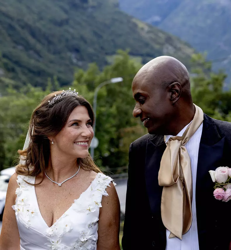 Princess Martha Louise of Norway and American Shaman Durek arrive at their wedding party