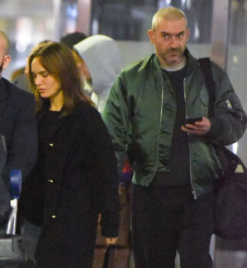 EXCLUSIVE: Natalie Portman and Boyfriend Tanguy Destable Spotted at JFK airport in New York City.