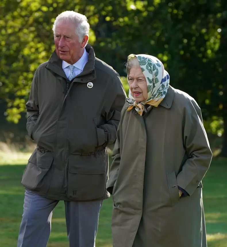 Queen Elizabeth II and Prince Charles in Balmoral