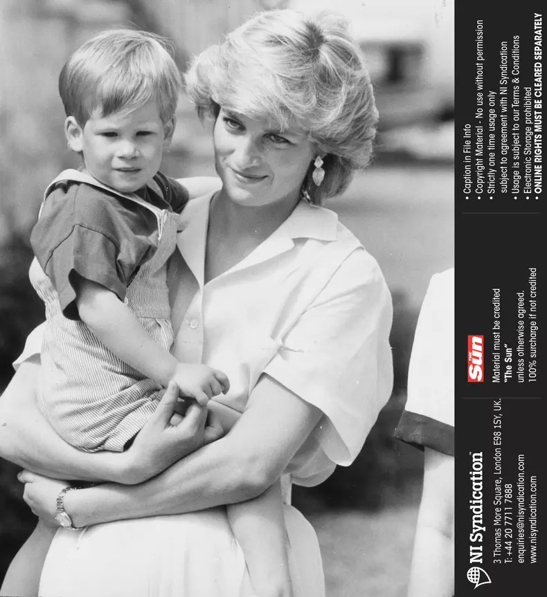 File picture of Prince Harry with his mother Princ