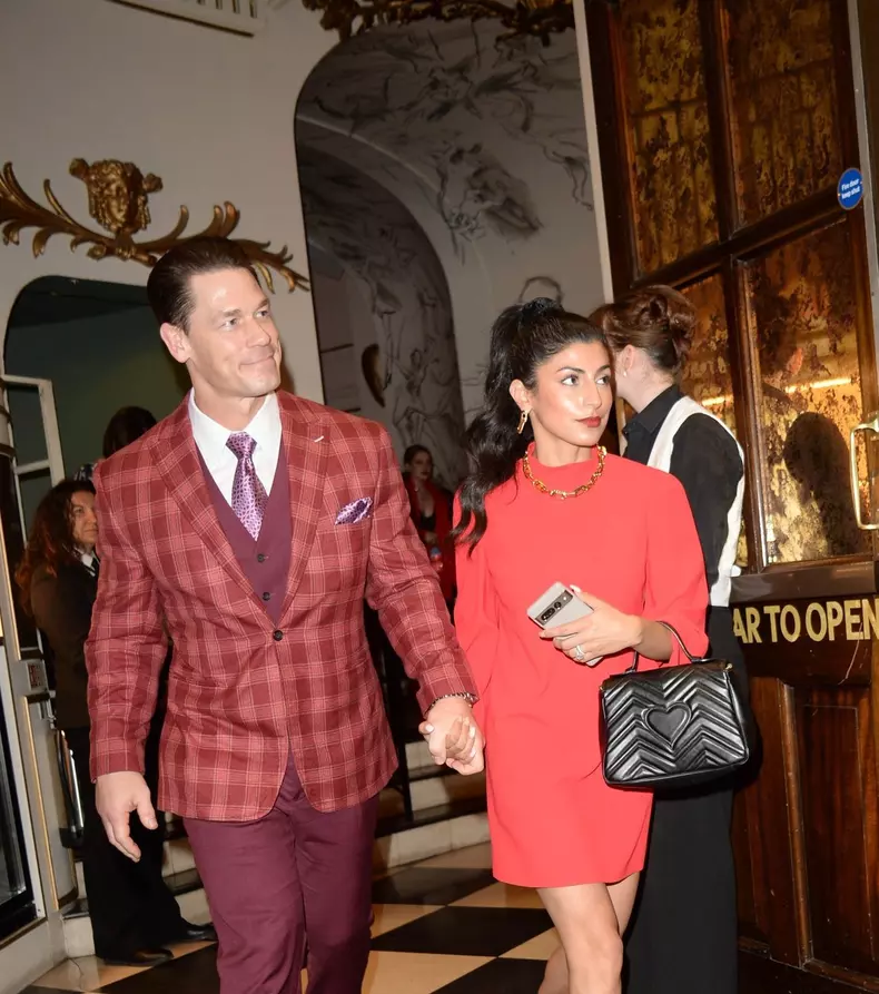 John Cena and Shay Shariatzadeh Pictured Leaving the gala performance featuring the new cast of "Cabaret at the Kit Kat Club