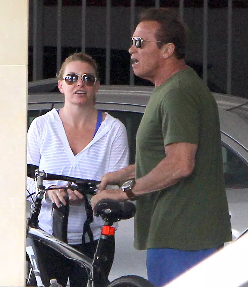Arnold Schwarzenegger & Heather Milligan Out For A Bike Ride