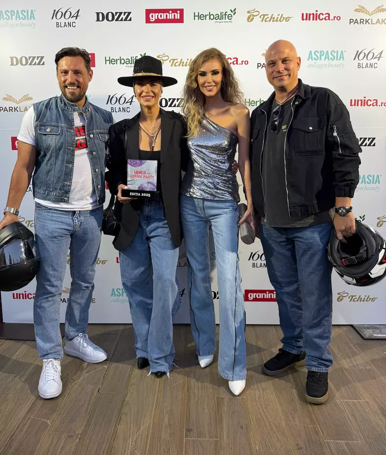 Daniel Pavel și soția lui, Ana Maria, și Giulia Anghelescu și Vlad Huidu la Unica Urban Party 2025