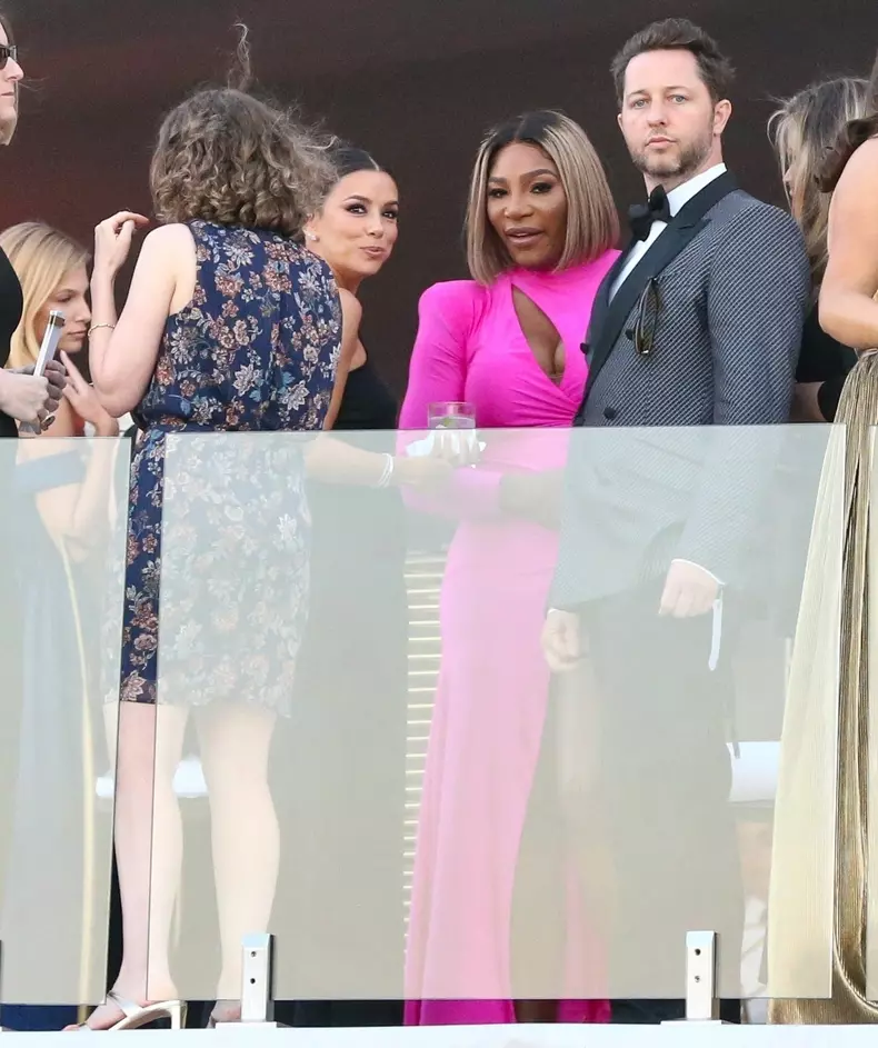 Harper Beckham, Serena Williams, Mia Regan enjoying Brooklyn and Nicola's wedding