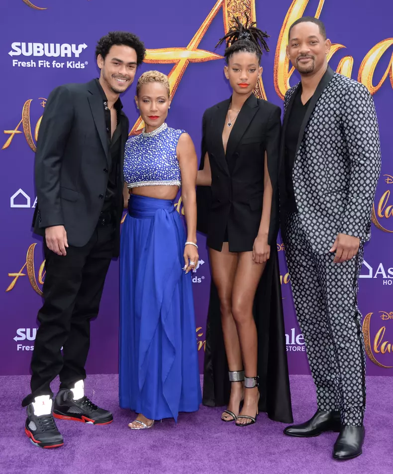 Will, Jada Pinkett, Willow și Trey Smith (Trey - fiul actorului din primul mariaj)