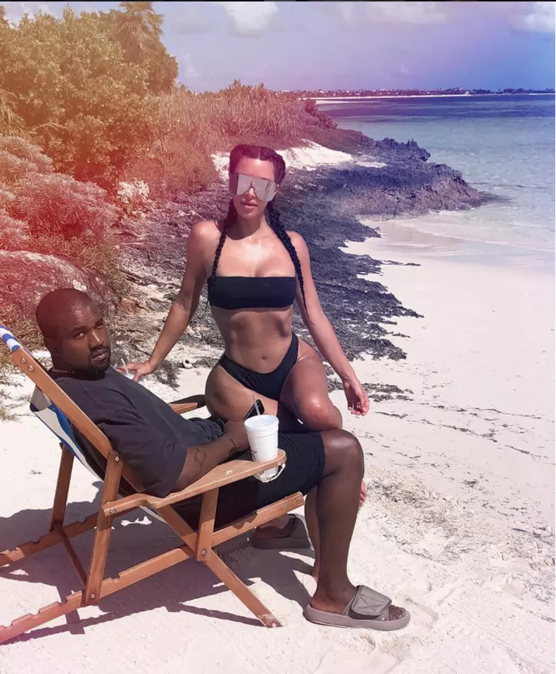 Kim și soțul ei, Kanye West, în vacanță