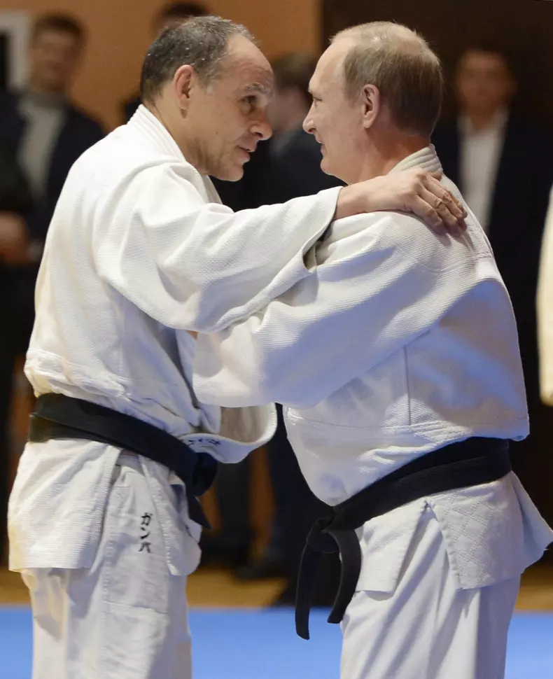 President Vladimir Putin meets with Russian judo national team members