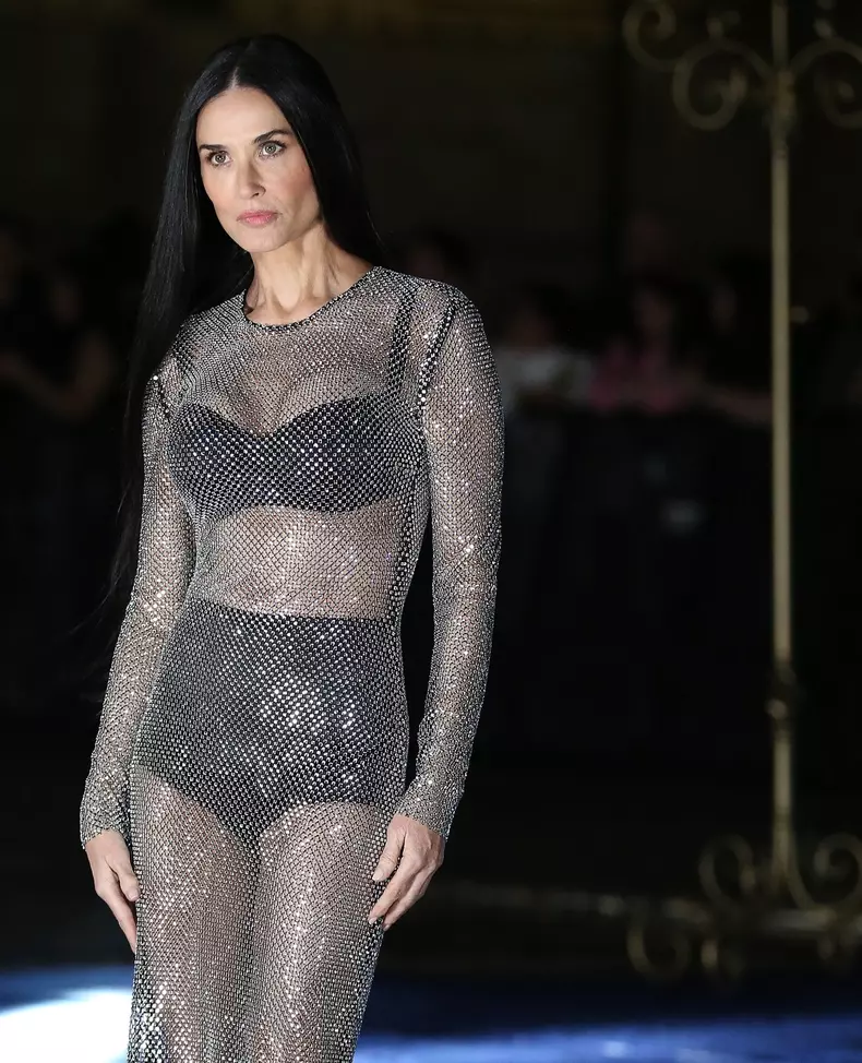 Demi Moore at the opening of the exhibition of dolce&gabbana "Dal Cuore alle Mani" at the Palazzo Reale in Milan