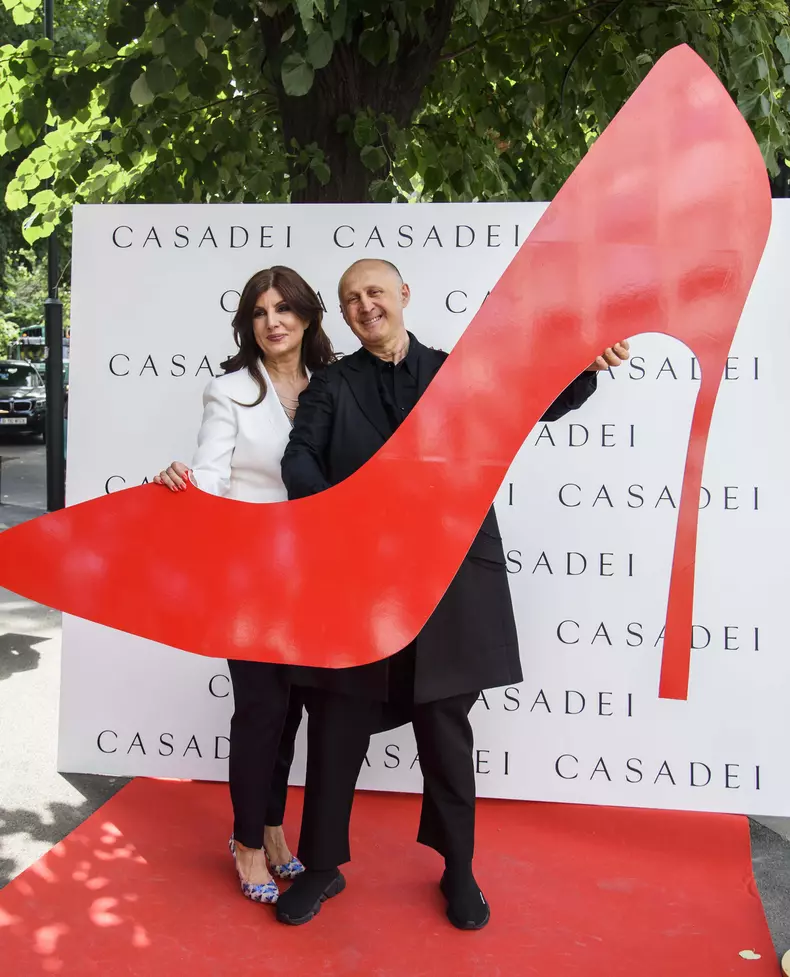 Carmen Seitan (Casadei Boutique) si Cesare Casadei