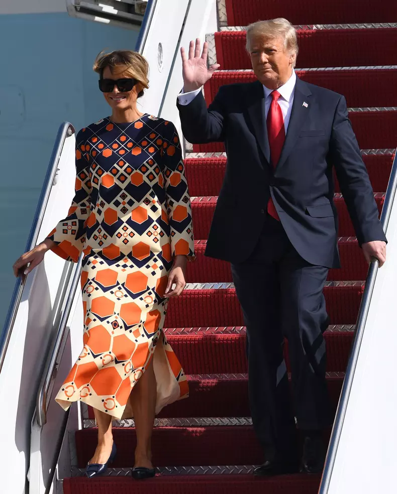 US President Donald Trump and First Melania Trump arrive on Airforce One at Palm Beach International Airport, West Palm Beach, Florida, USA - 20 Jan 2021