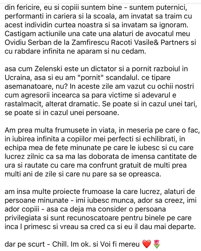 Maria Lucia Hohan, prima reacție după ce a fost acuzată de Adrian Stănescu, tatăl copiilor ei, de abuz de substanțe interzise, alcool și prostituție (3)