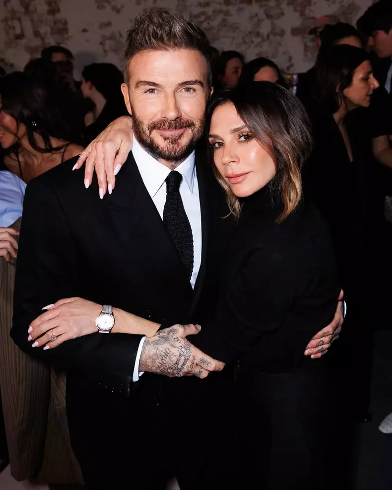 Family and friends of the House attend the Victoria Beckham Autumn Winter 2025 show. #VBAW25 #ParisFashionWeek