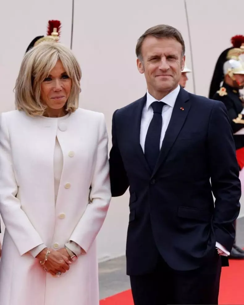 Brigitte Macron și Emmanuel Macron uel Macron