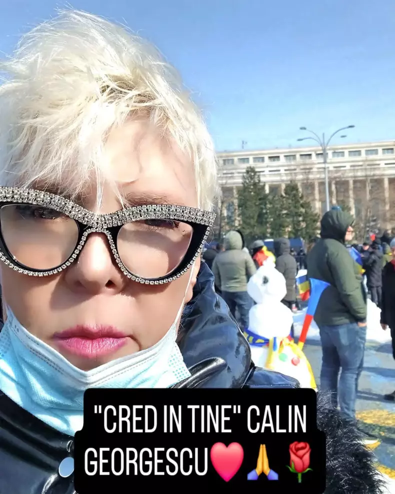 Silvia Dumitrescu la miting pro-Călin Georgescu