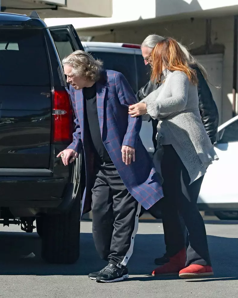 *EXCLUSIVE* Ozzy Osbourne appears very frail and tired as he is seen leaving LA fitness center after shooting mega-bucks Super Bowl commercial