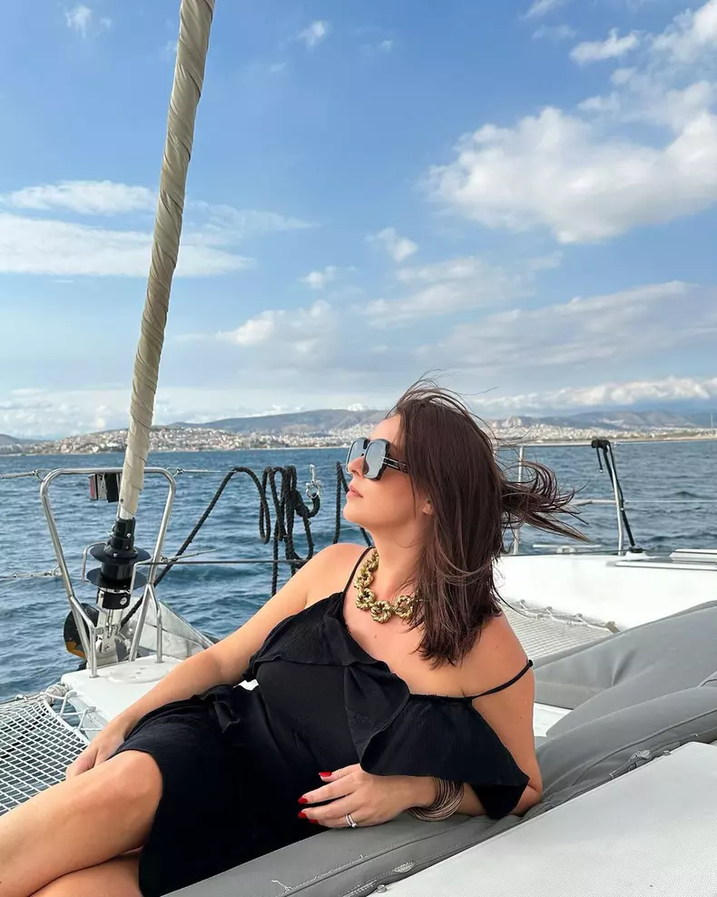 Diana Dumitrescu, în Grecia de ziua ei de naștere, când a împlinit 40 de ani