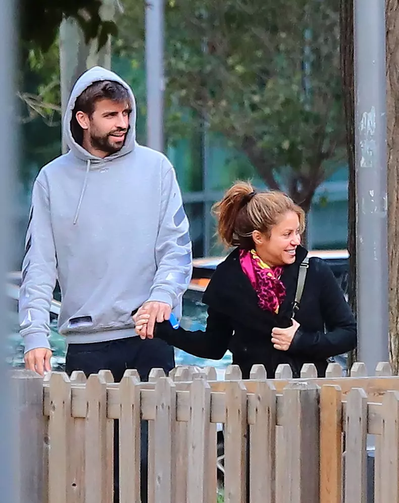 EXCLUSIVE Singer Shakira and football player Gerard Pique enjoy a day in the park with their children