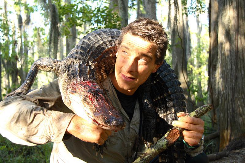 Bear Grylls with alligator