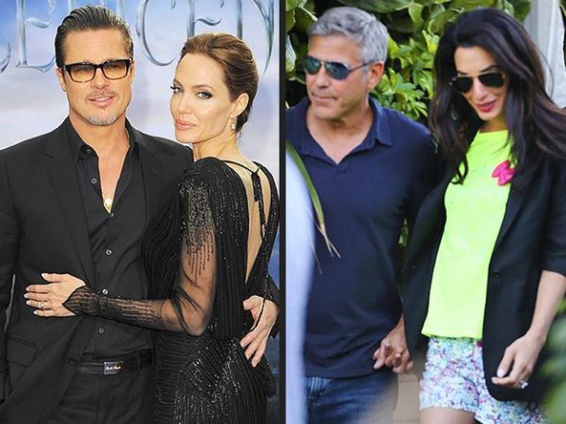 Brad Pitt si Angelina Jolie vs. George Clooney si Amal Alamuddin