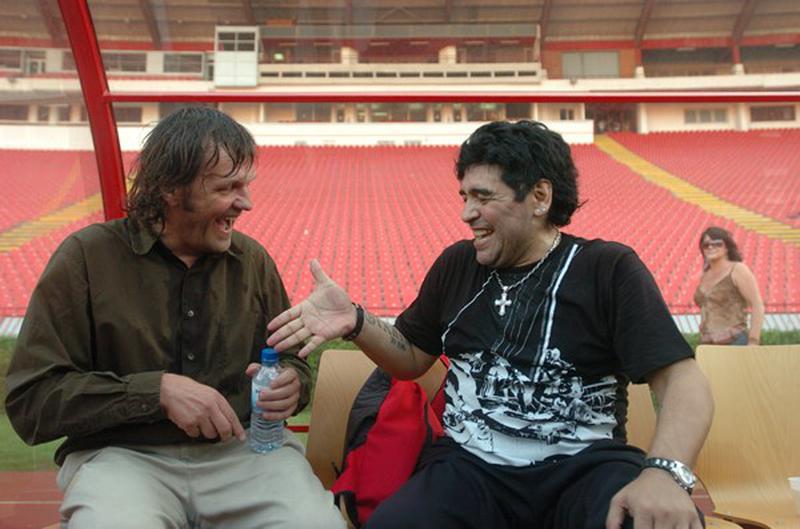 Belgrado, Junio e 2005, Maradona visita Serbia. Diego rememora momentos de partidos jugados en el Estadio 