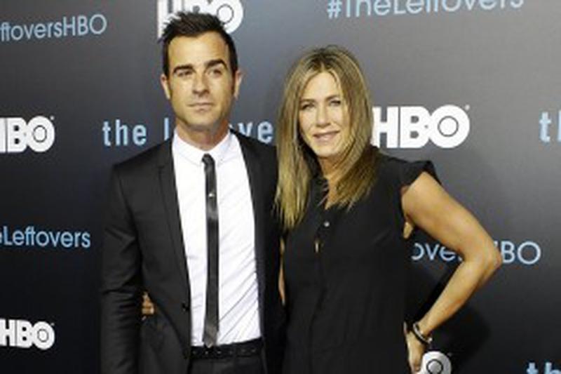 AUSTIN, TX - OCTOBER 3: Justin Theroux and Jennifer Aniston arrive at the season two premiere event of HBO's 'The Leftovers' presented by HBO and the ATX Television Festival at the Paramount Theater on October 3, 2015 in Austin, Texas. (Credit: Drew Anthony Smith/PictureGroup) Credit: MediaPunch/face to face
