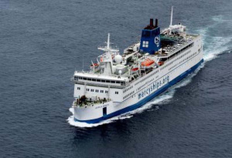 The Africa Mercy Sails out of Durban South Africa after Power the Vision dry dock. photo by Steve McCurrach www.airserv.co.za