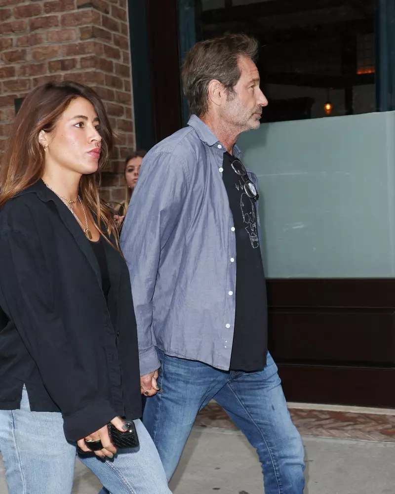 EXCLUSIVE: David Duchovny Monique Pendleberry Step Out in New York City