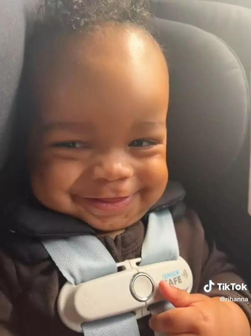 Rihanna posts a Tiktok video of her son smiling