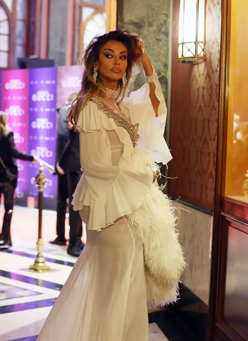 *EXCLUSIVE* Romanian actress Madalina Ghenea at the premiere ‘House of Gucci’ in Milan