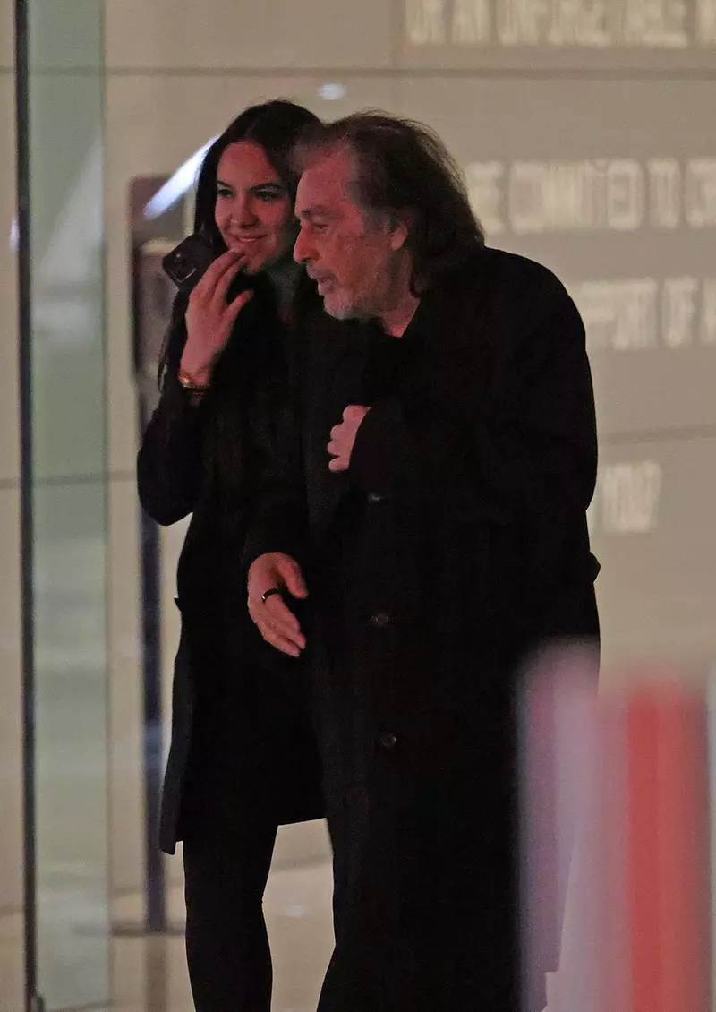 *EXCLUSIVE* Al Pacino and girlfriend Noor Alfallah make a rare appearance as they enjoy date night at a restaurant in Century City