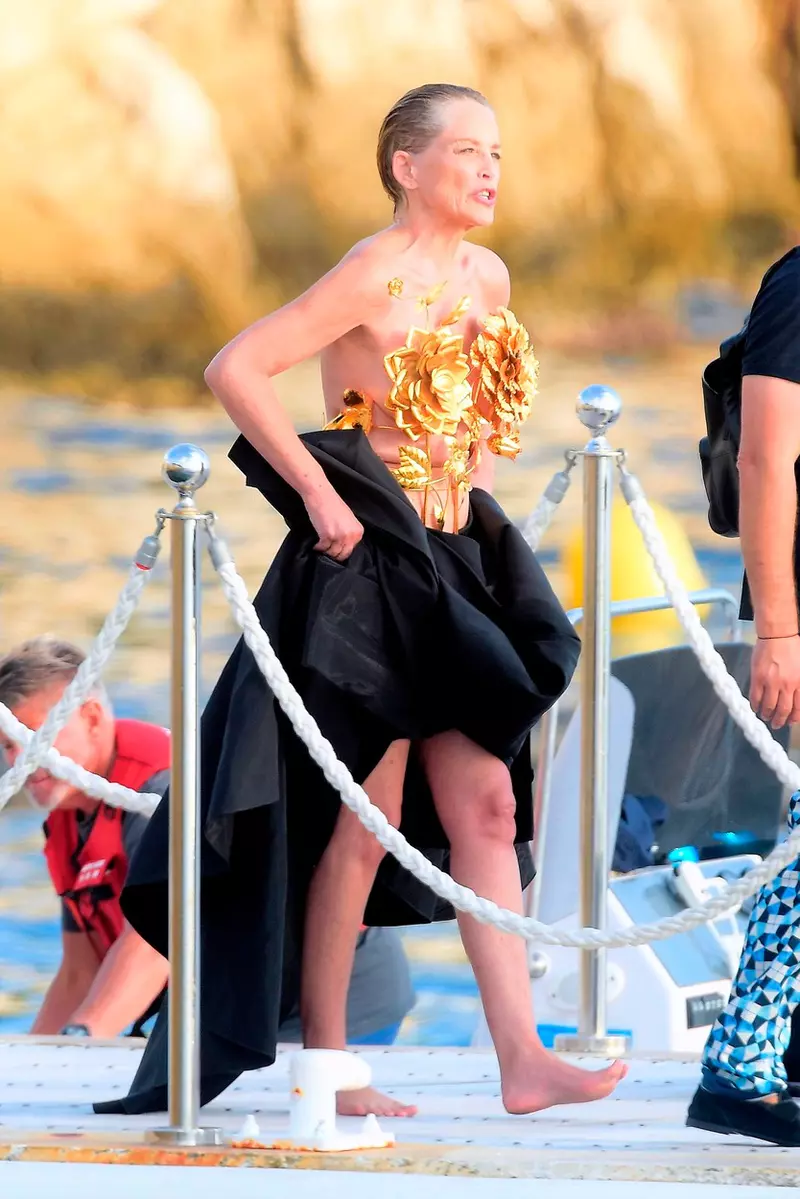 Sharon Stone shows off her incredible physique during a beach photoshoot in the south of France