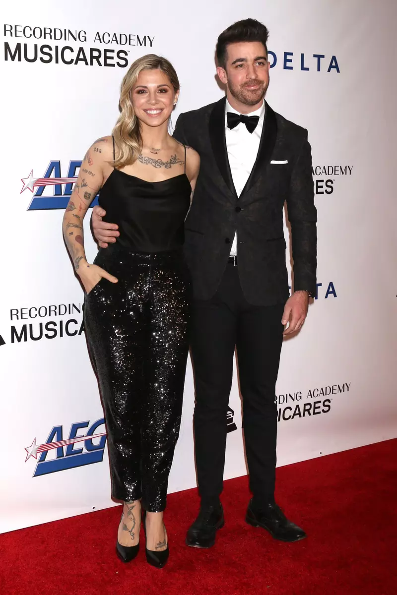 Los,Angeles,-,Feb,8:,Christina,Perri,,Paul,Costabile,At