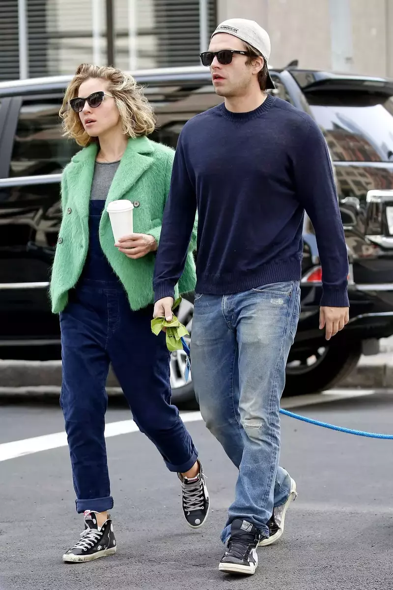 Sebastian Stan and Margarita Levieva seen walking their dog in Tribeca, NYC