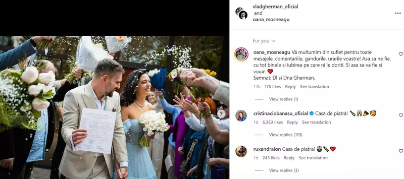 Cristina Ciobănasu, dupa ce Vlad Gherman și Oana Mosneagu s-au casatorit