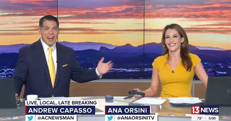 Ana Orsini în platoul știrilor 13 News (2)